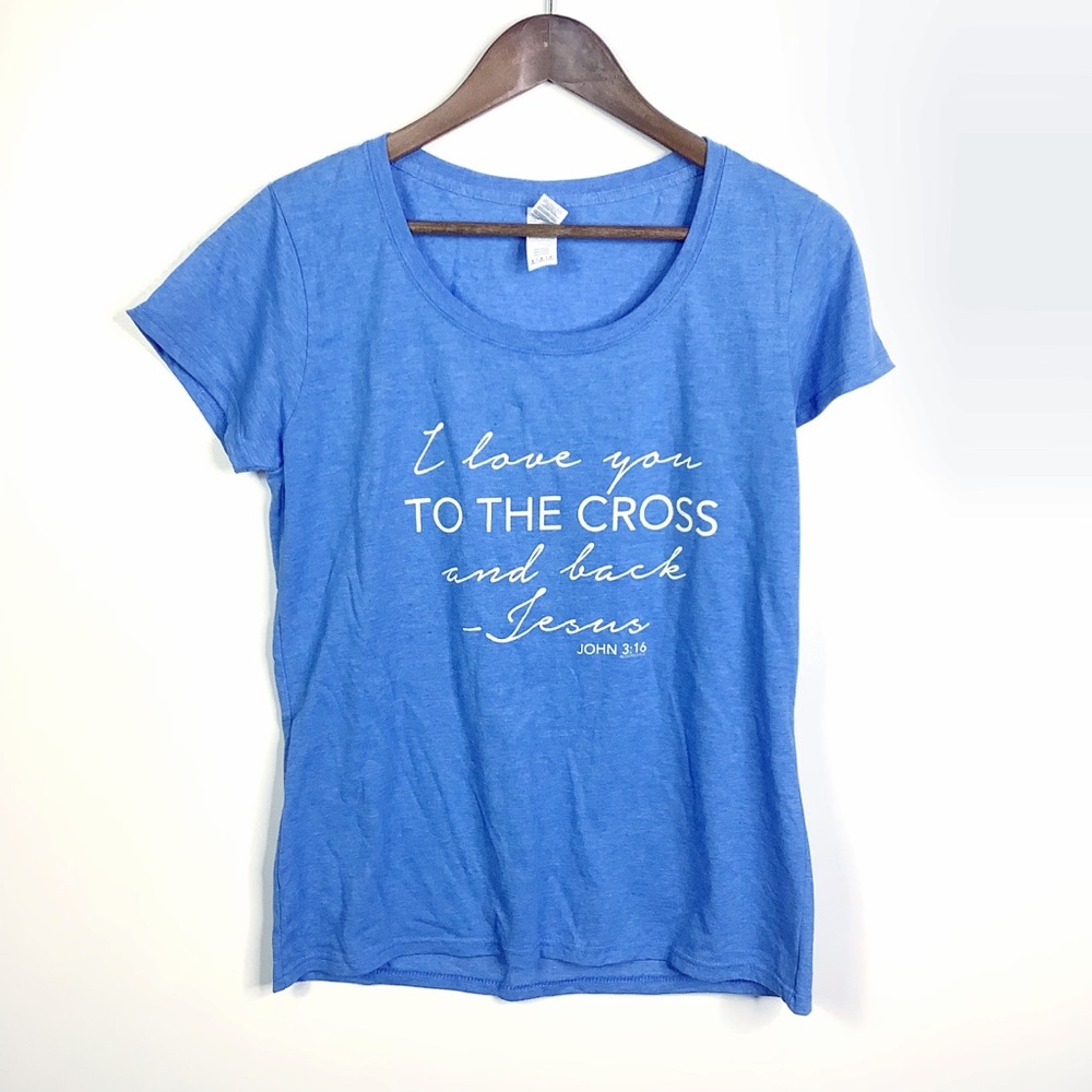 Blue Graphic Quote Tee